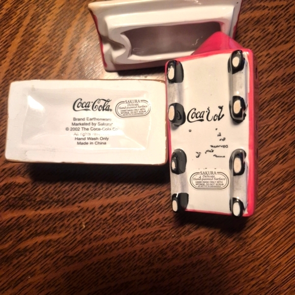 Vintage Coca-Cola Red and Green Cream And Sugar - Picture 3 of 11